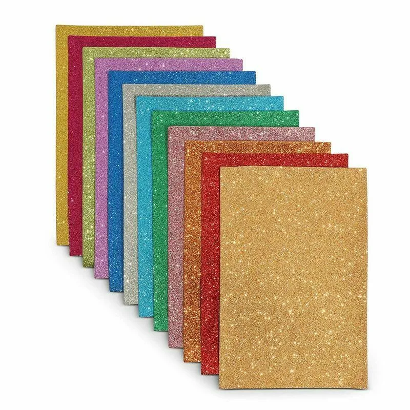 Glitter Faux PU Leather Fabric Sheets 6" x 9"