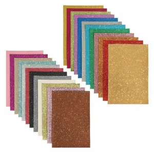 Glitter Faux PU Leather Fabric Sheets 9" x 13"