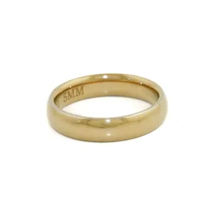 Gold x 5mm Half Round Light Comfort Band