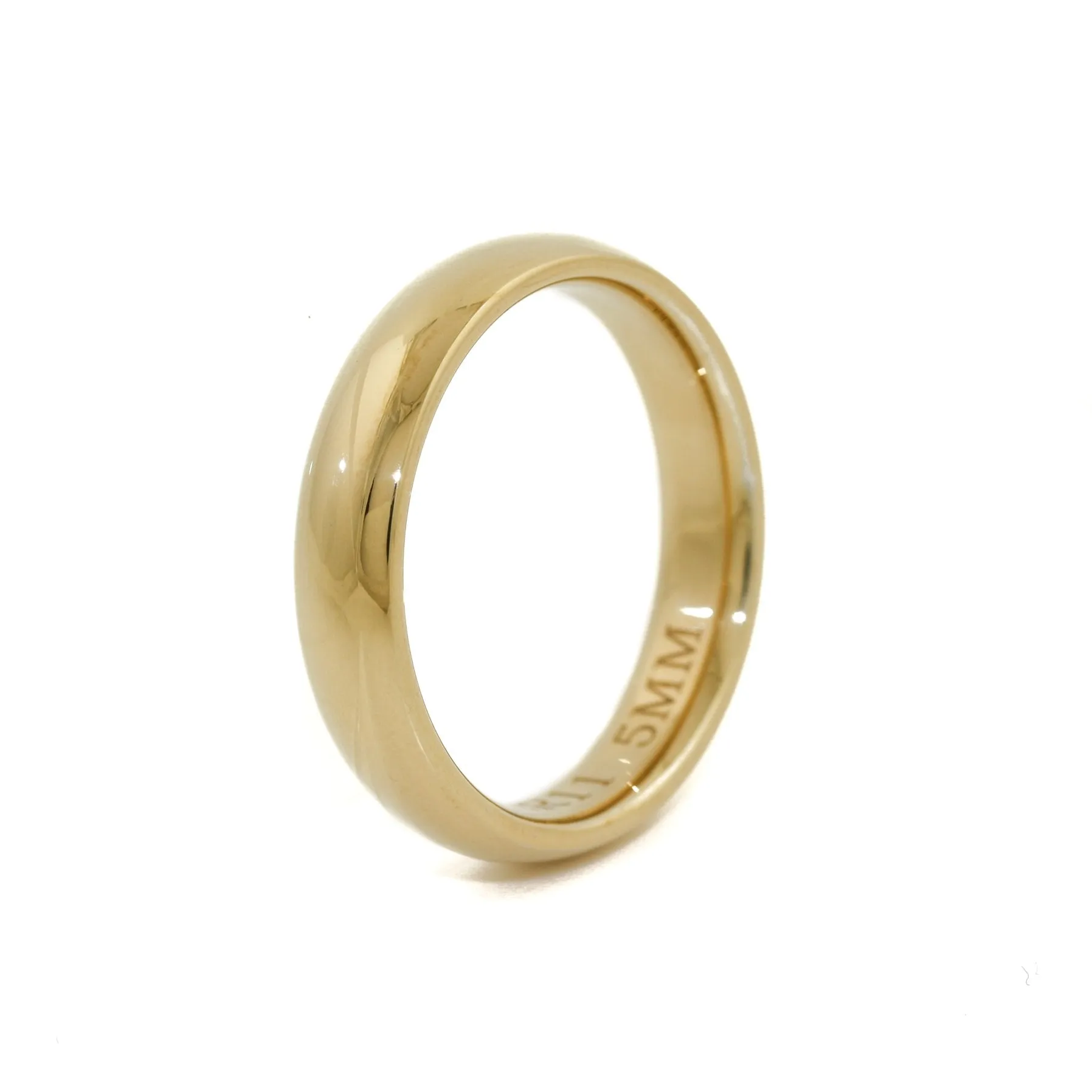 Gold x 5mm Half Round Light Comfort Band