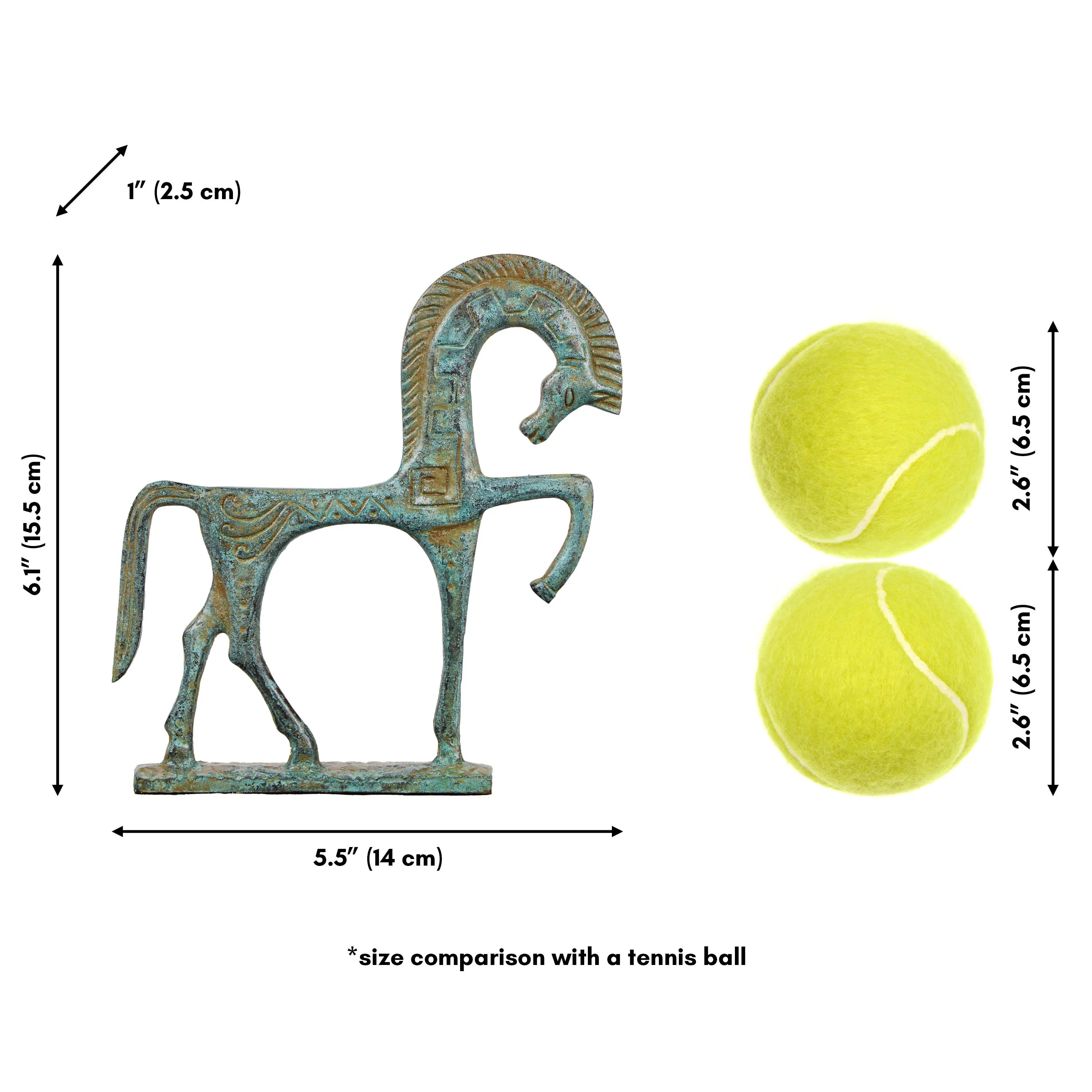 Greek Horse Statue - Small (Green Bronze)