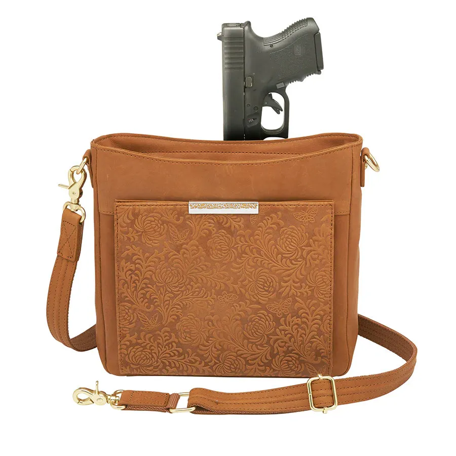 GTM Slim Crossbody, Debossed USA Cowhide with Built in Wallet