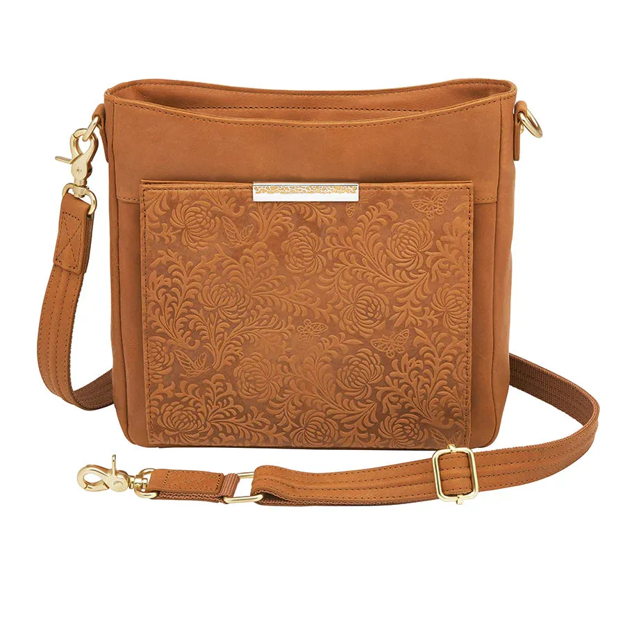 GTM Slim Crossbody, Debossed USA Cowhide with Built in Wallet