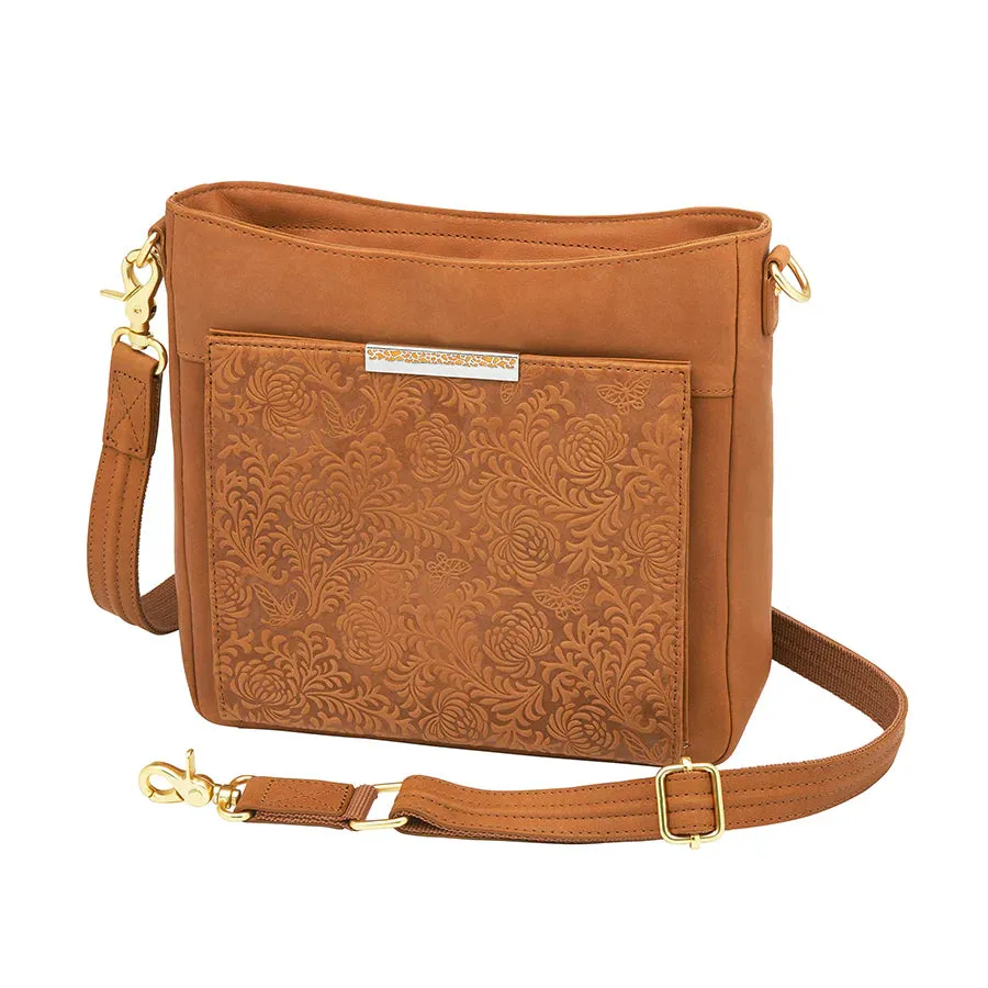 GTM Slim Crossbody, Debossed USA Cowhide with Built in Wallet