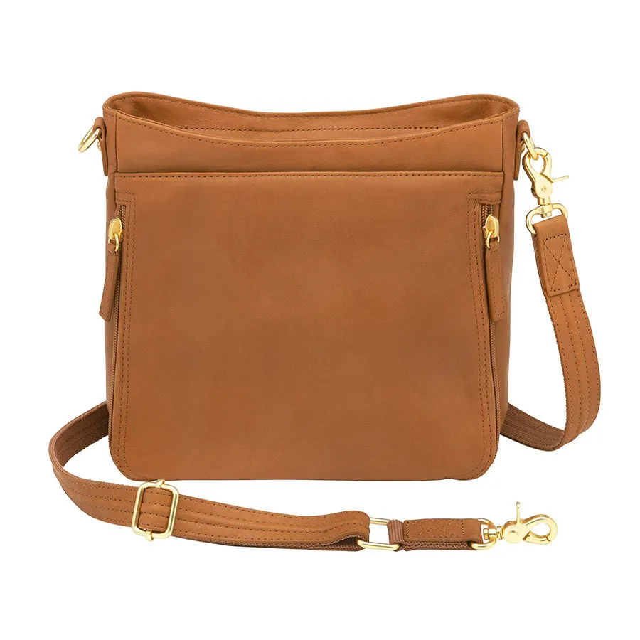 GTM Slim Crossbody, Debossed USA Cowhide with Built in Wallet