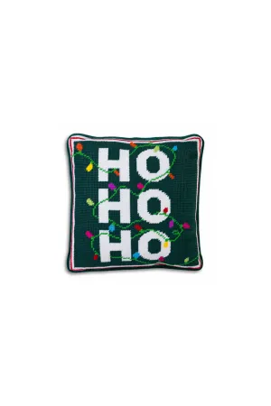 Ho Ho Ho Needlepoint Pillow