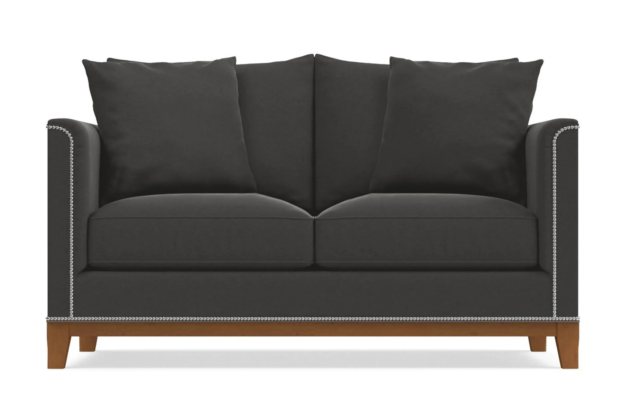 La Brea Apartment Size Sleeper Sofa Bed :: Leg Finish: Pecan / Sleeper Option: Memory Foam Mattress