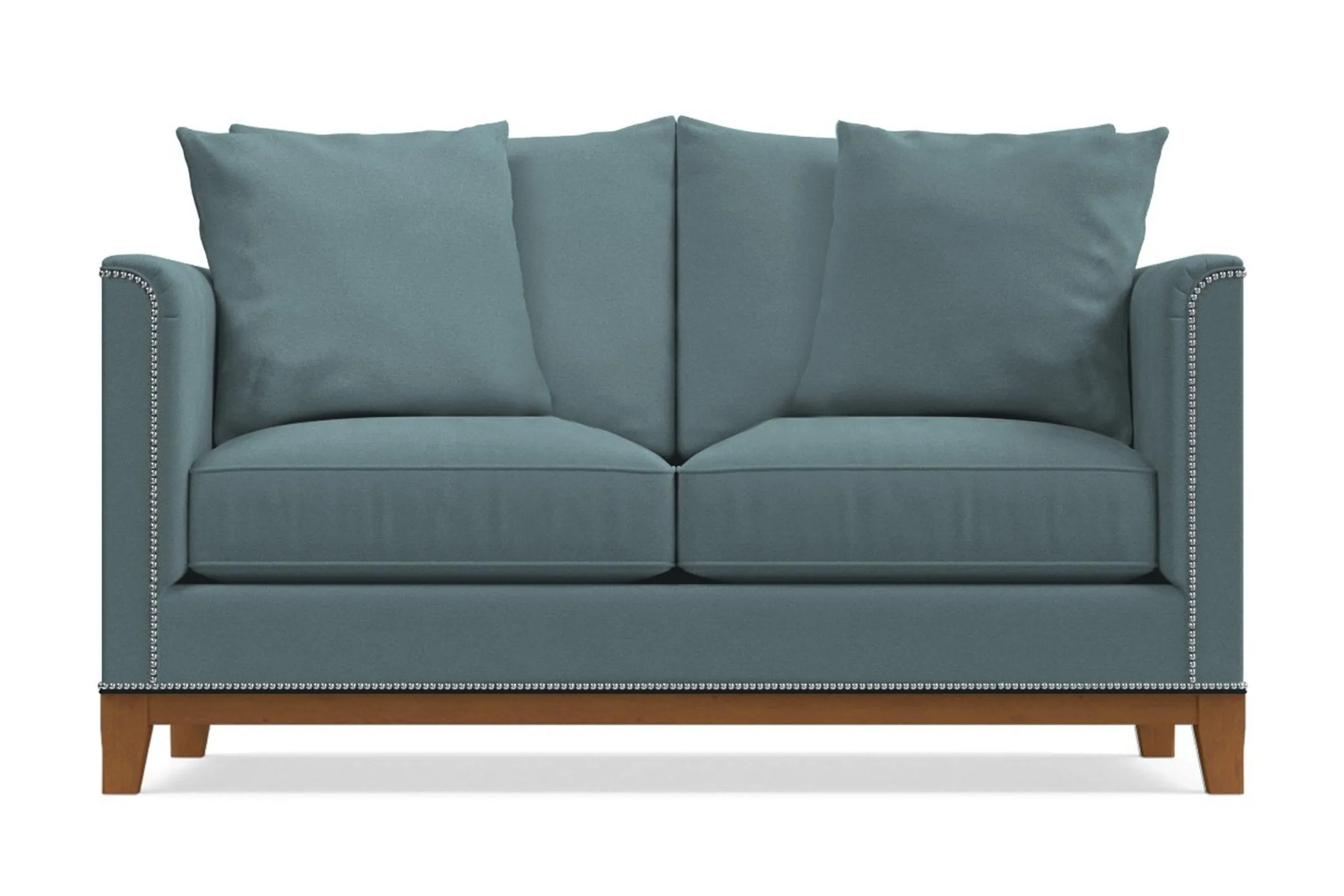 La Brea Apartment Size Sleeper Sofa Bed :: Leg Finish: Pecan / Sleeper Option: Memory Foam Mattress