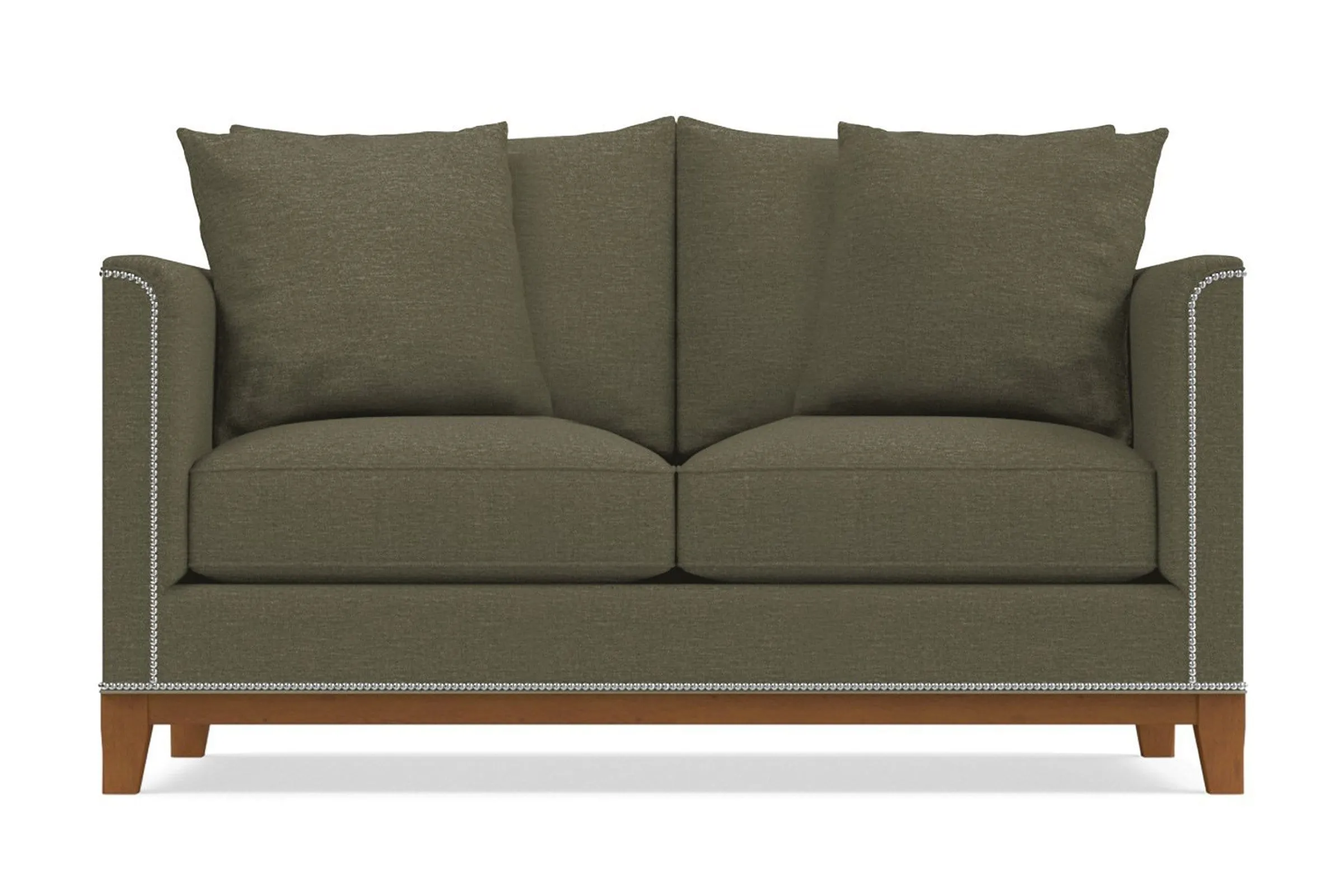 La Brea Apartment Size Sleeper Sofa Bed :: Leg Finish: Pecan / Sleeper Option: Memory Foam Mattress