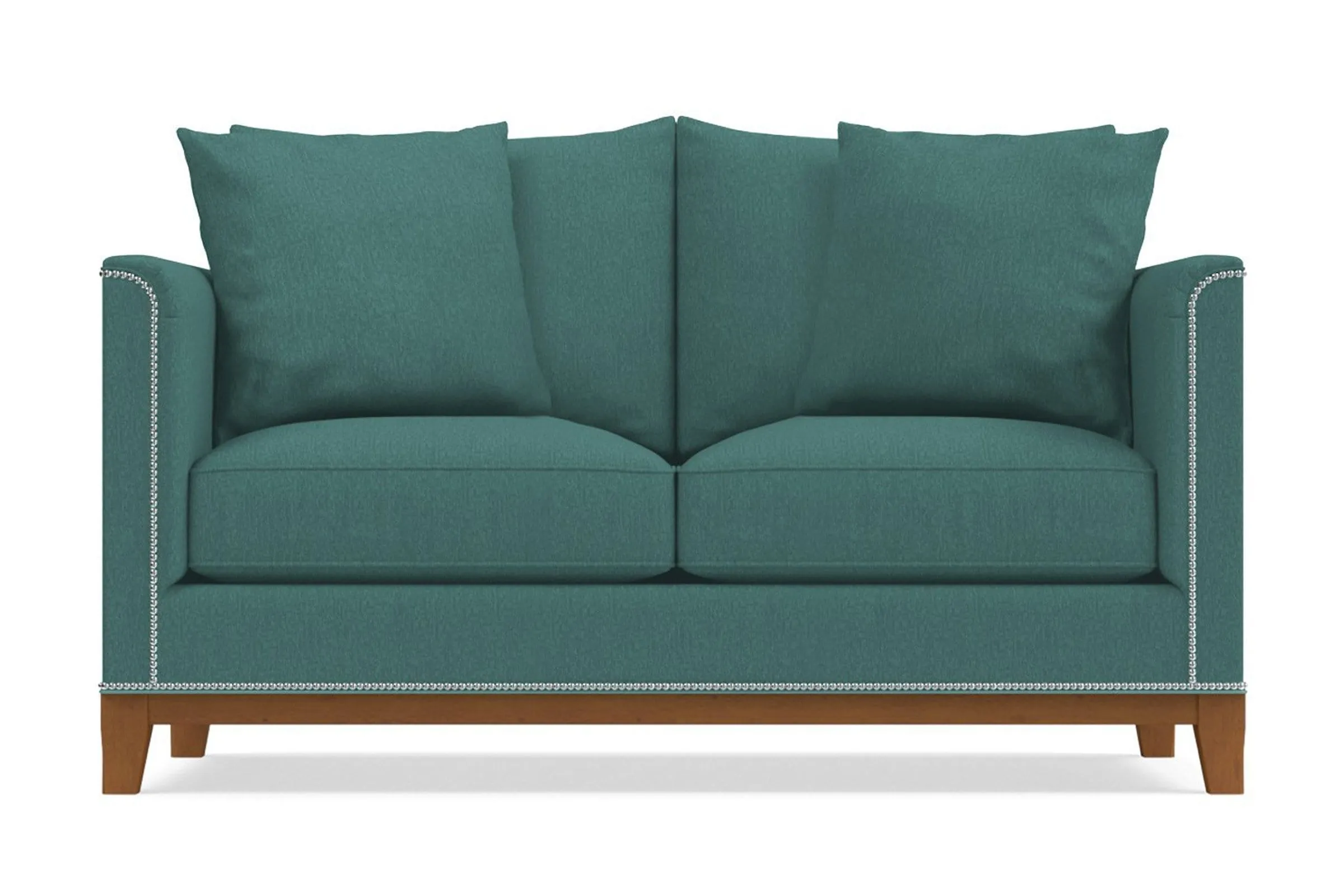 La Brea Apartment Size Sleeper Sofa Bed :: Leg Finish: Pecan / Sleeper Option: Memory Foam Mattress