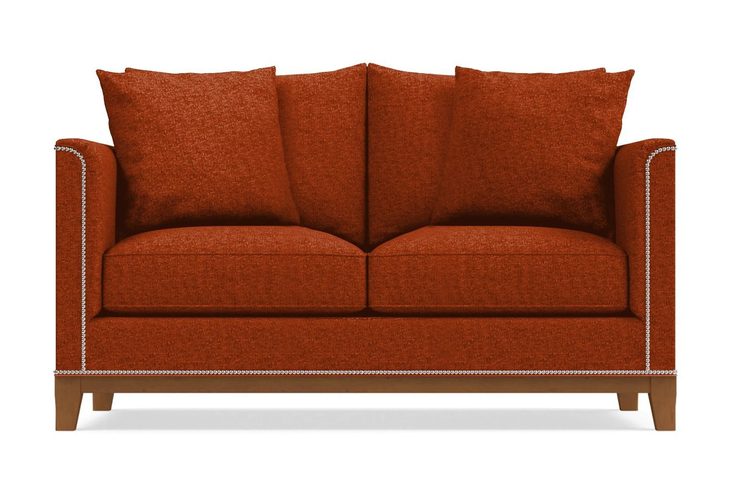 La Brea Apartment Size Sleeper Sofa Bed :: Leg Finish: Pecan / Sleeper Option: Memory Foam Mattress