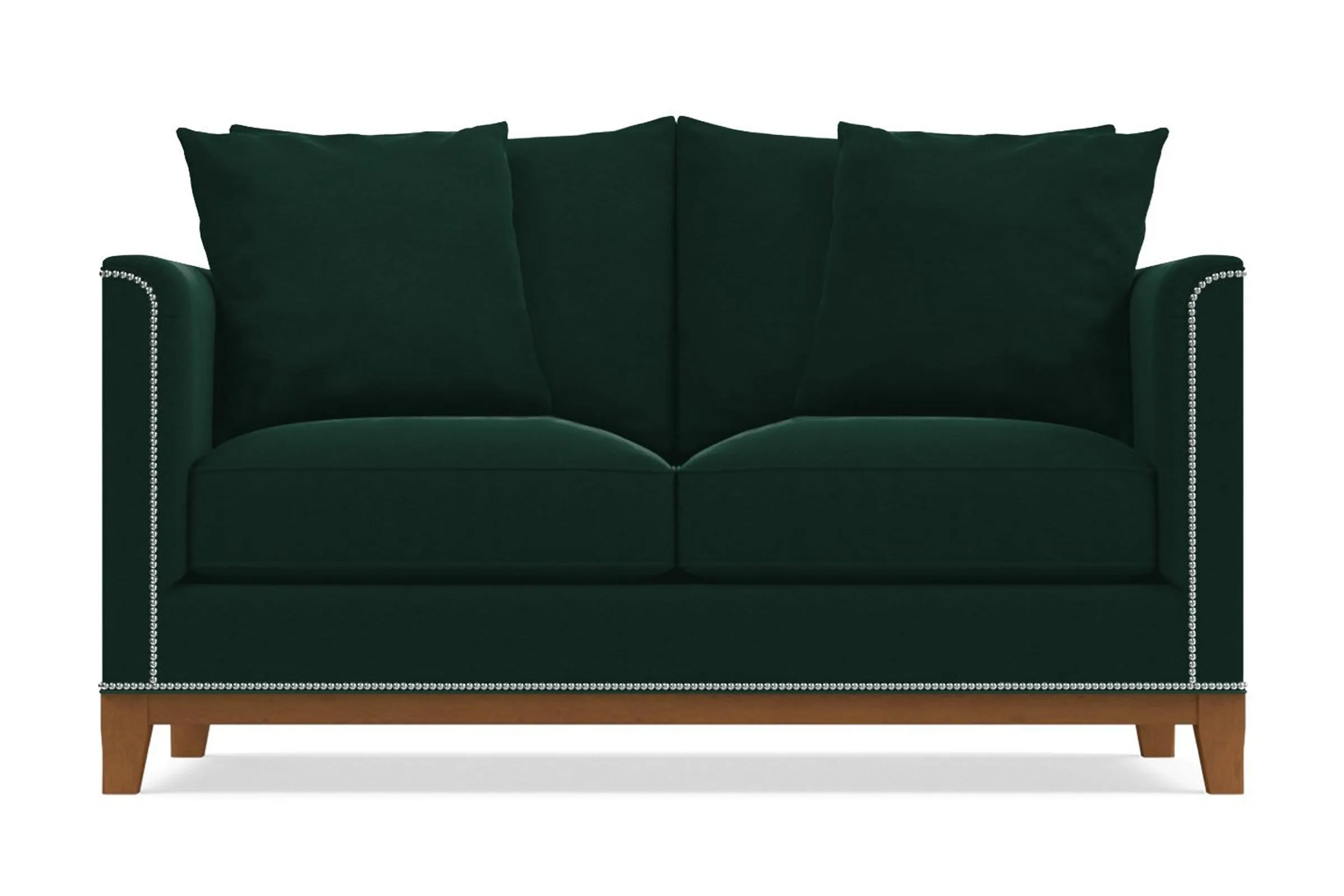 La Brea Apartment Size Sleeper Sofa Bed :: Leg Finish: Pecan / Sleeper Option: Memory Foam Mattress