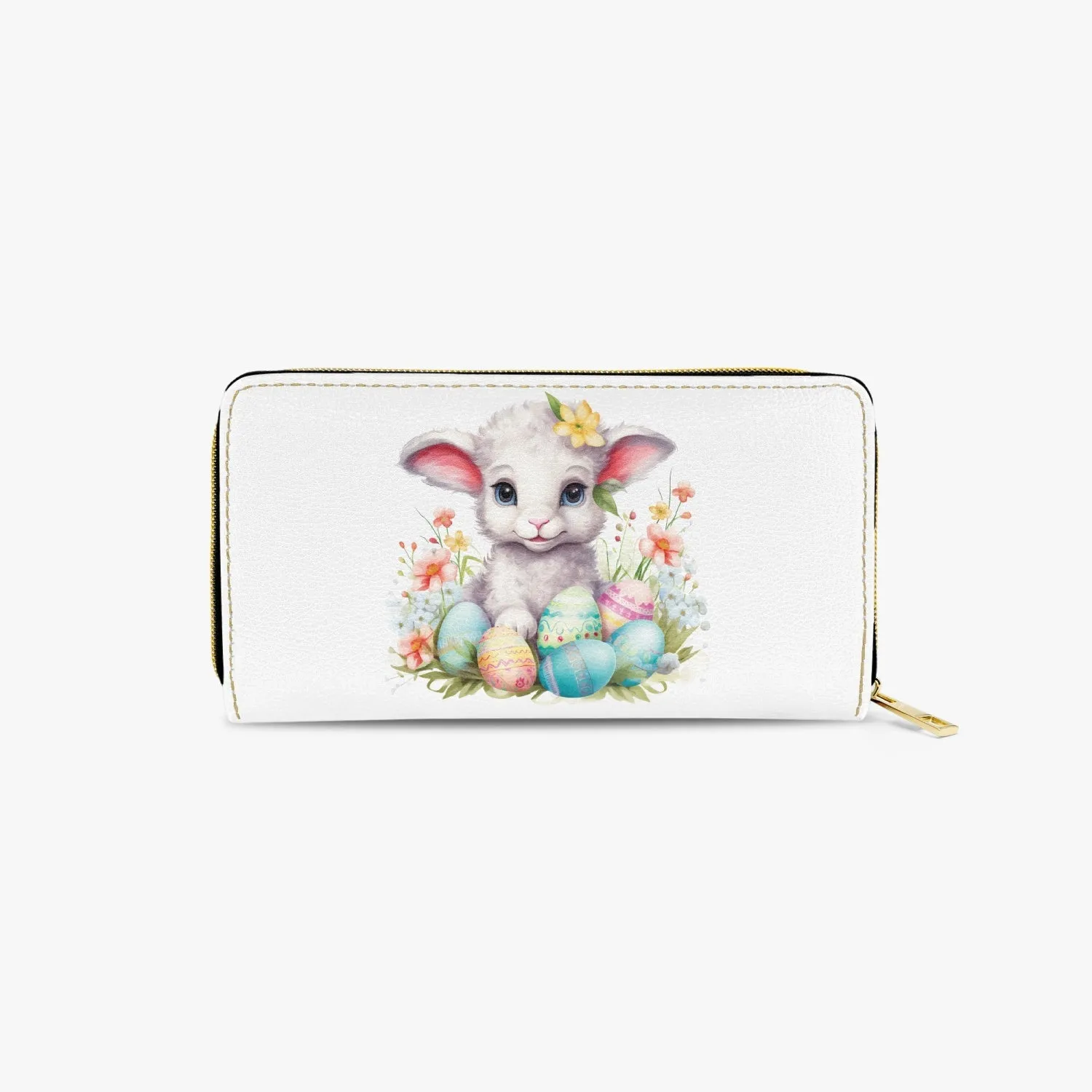 Long Type Zipper Purse - Easter, Lamb