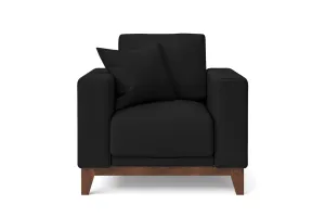 Lucca Armchair Black Leather