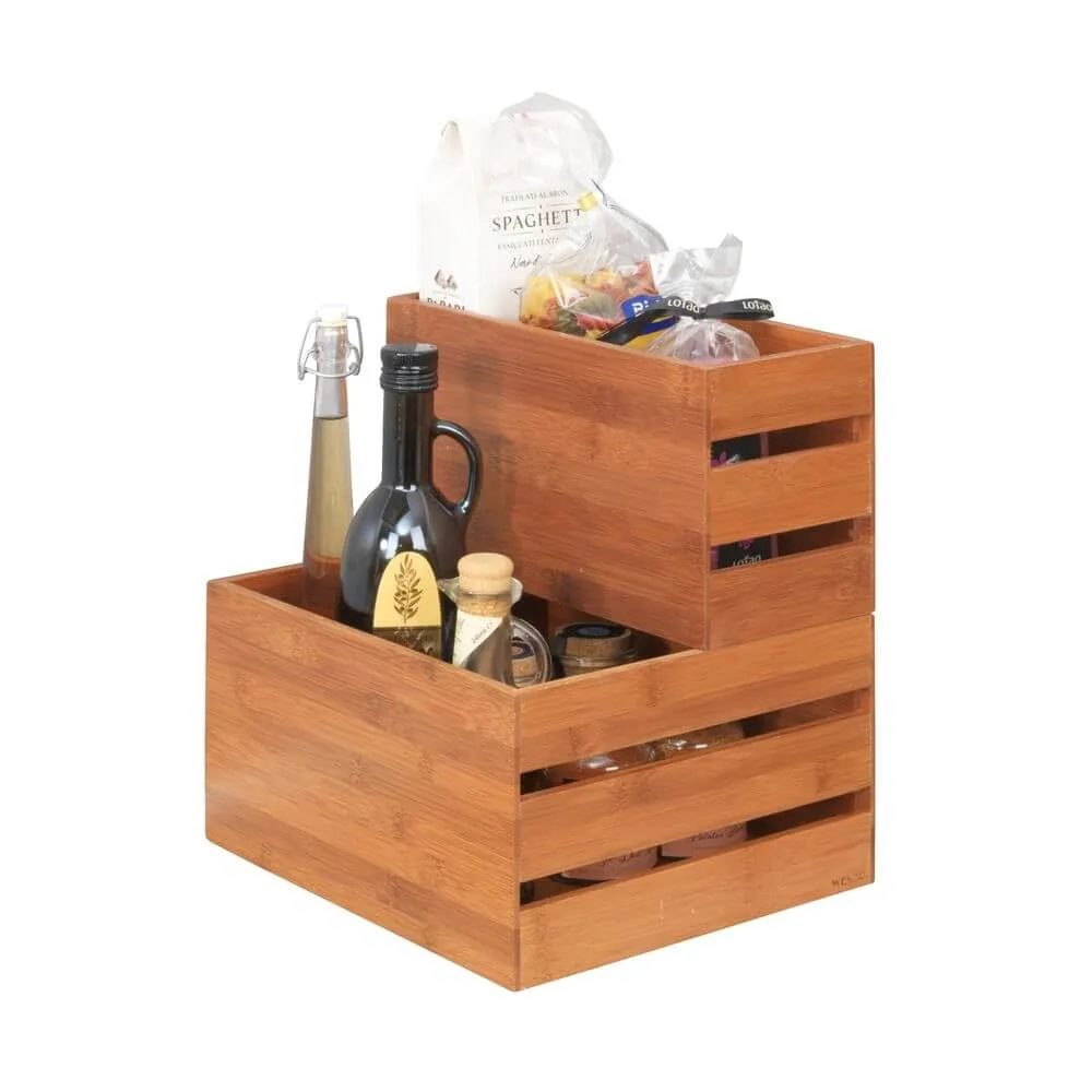 Madeira Stacking Bamboo Storage Crates Large