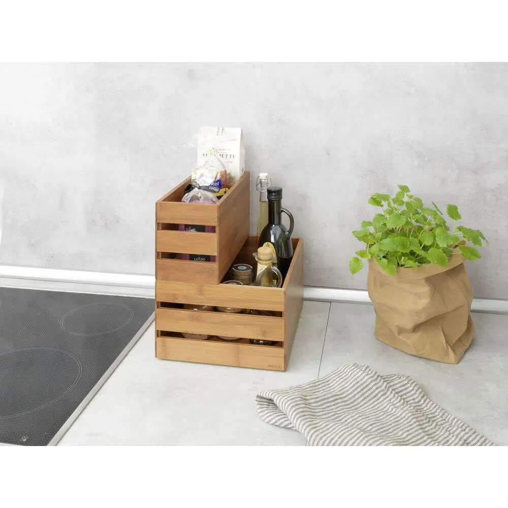 Madeira Stacking Bamboo Storage Crates Large