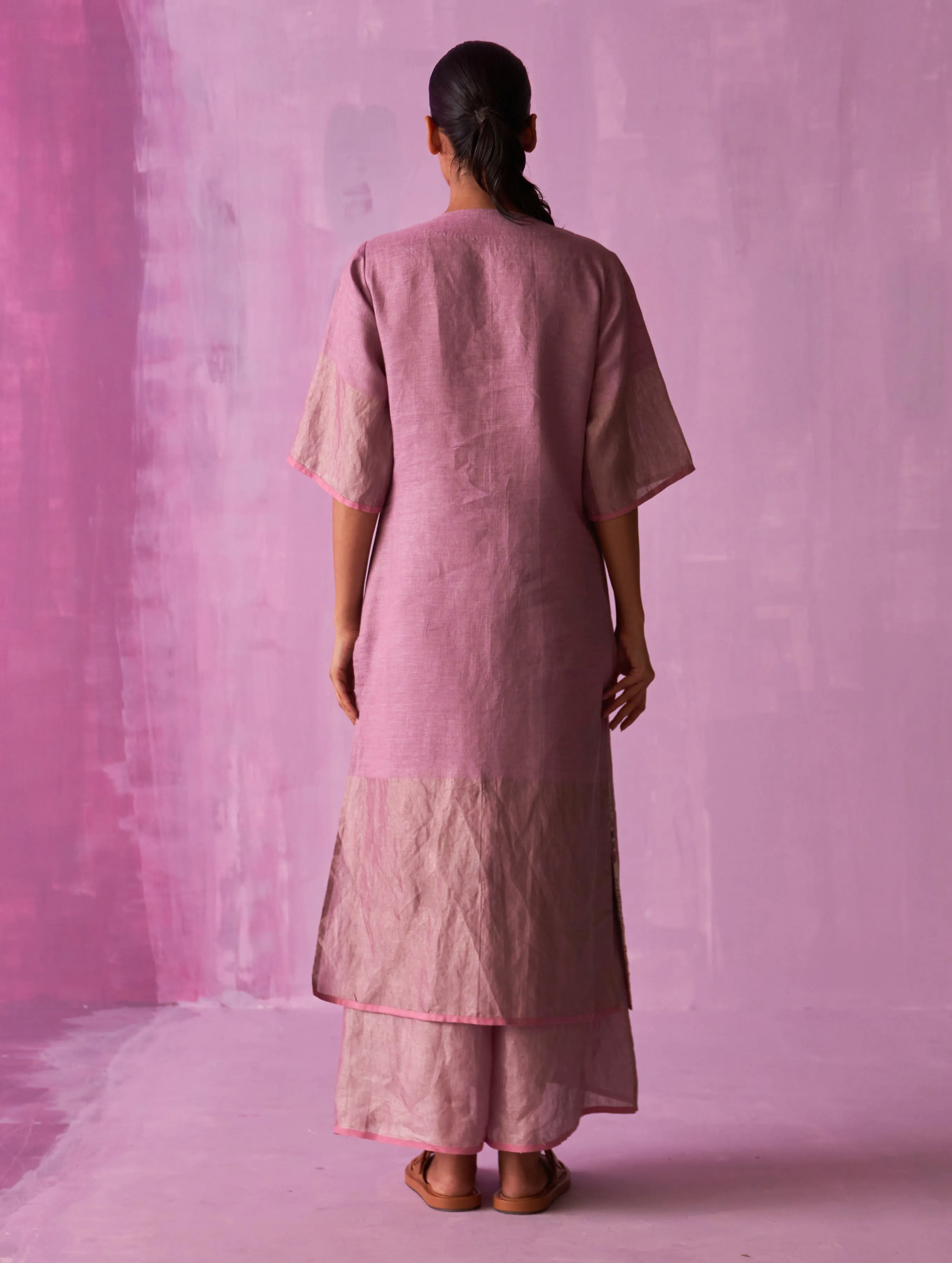 Mato Hand-Embroidered Kurta - Lavender