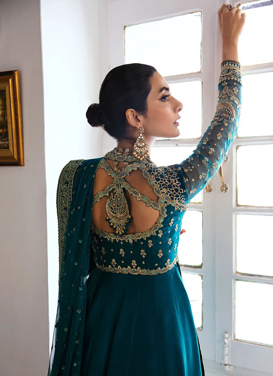 Mayna Festive Luxe Pret 23 - Afra Teal Kalidaar And Dupatta