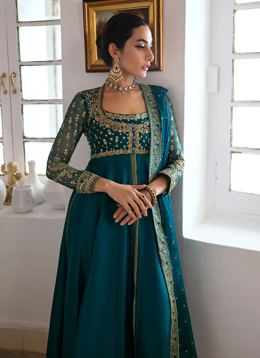 Mayna Festive Luxe Pret 23 - Afra Teal Kalidaar And Dupatta