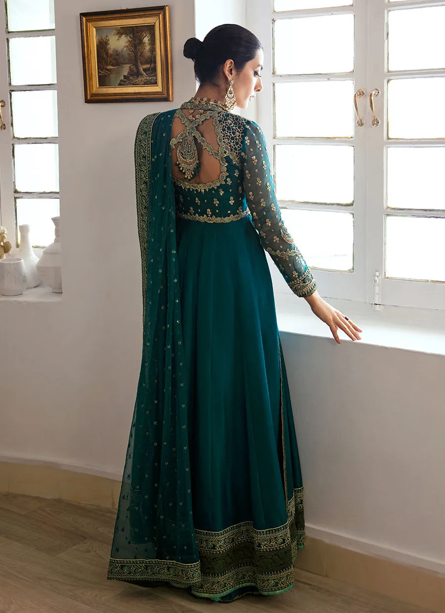 Mayna Festive Luxe Pret 23 - Afra Teal Kalidaar And Dupatta