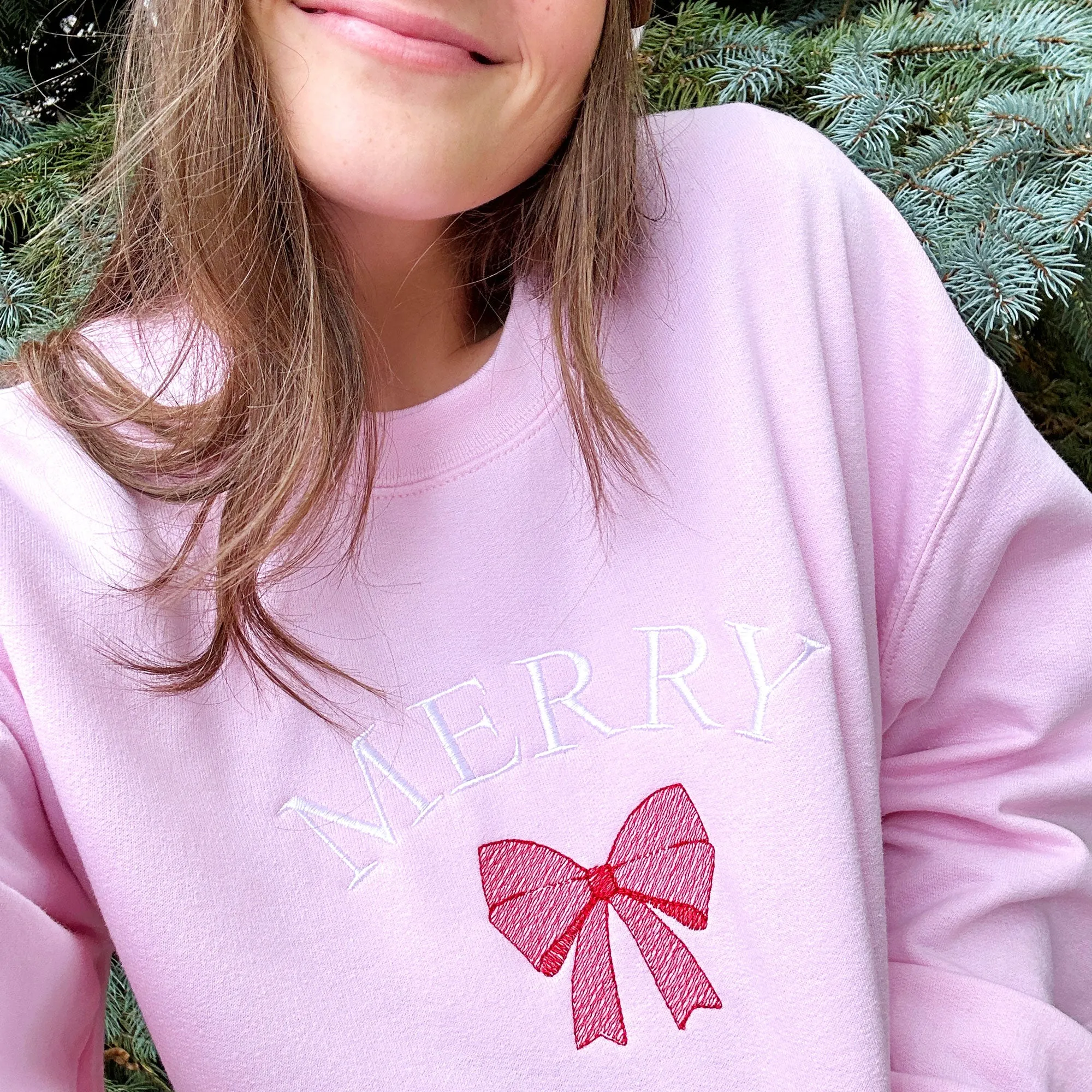 Merry and Bow Embroidered Gemma Crewneck Sweatshirt