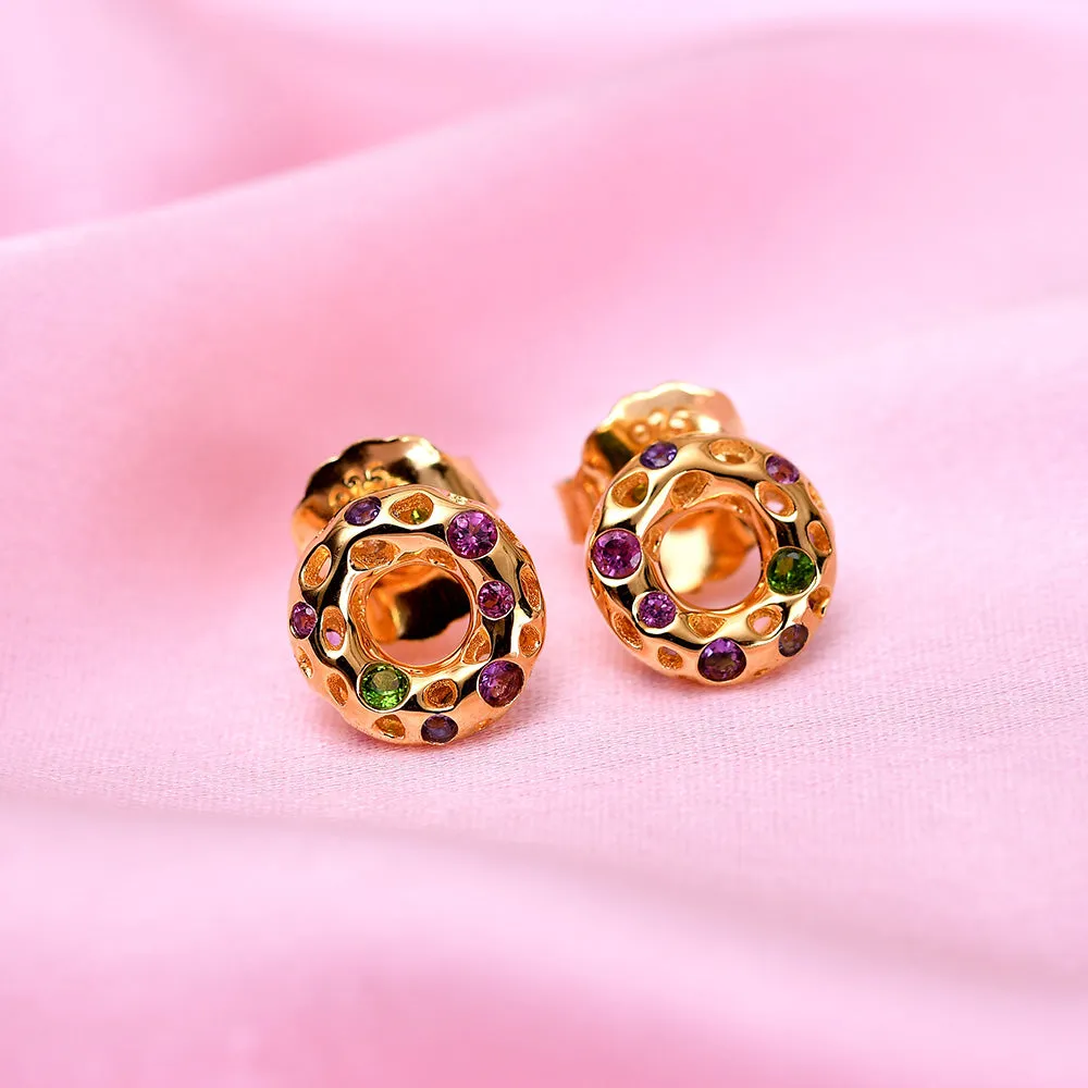 Multi-Gems Allegro Donut Earrings