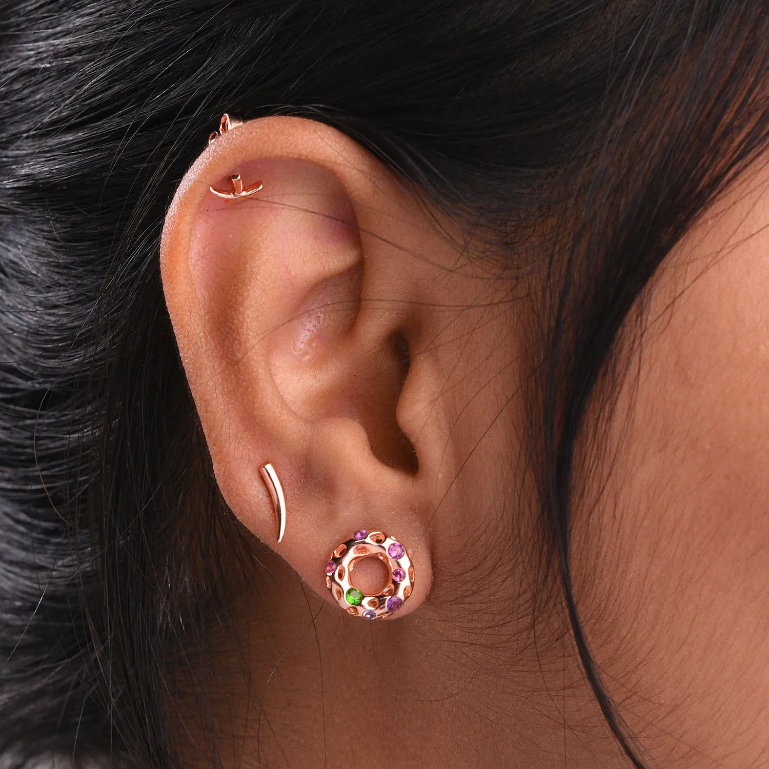 Multi-Gems Allegro Donut Earrings