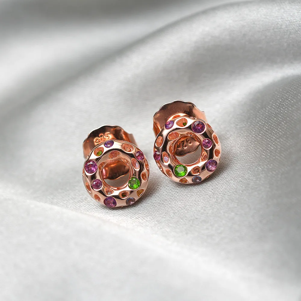 Multi-Gems Allegro Donut Earrings