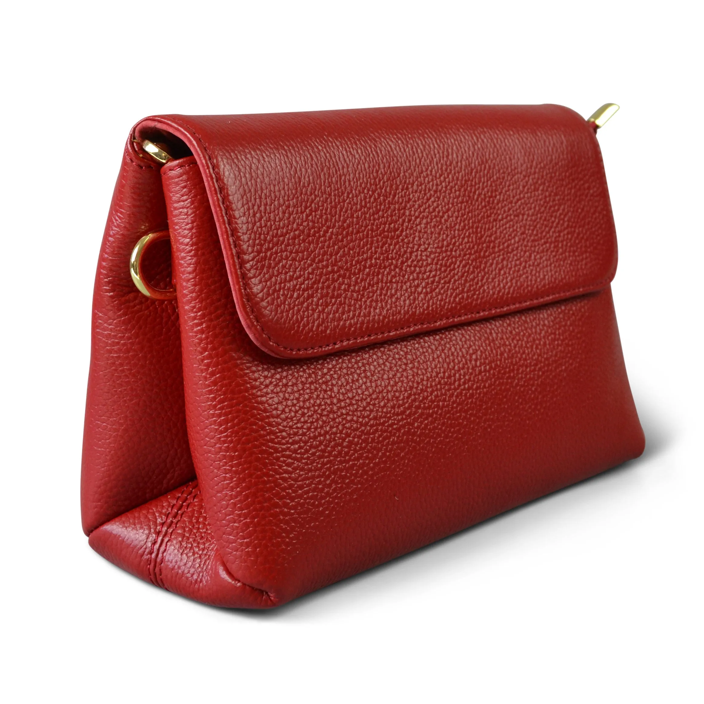 NAMBUCCA - Addison Road Embroidered Red Genuine Leather Crossbody Bag