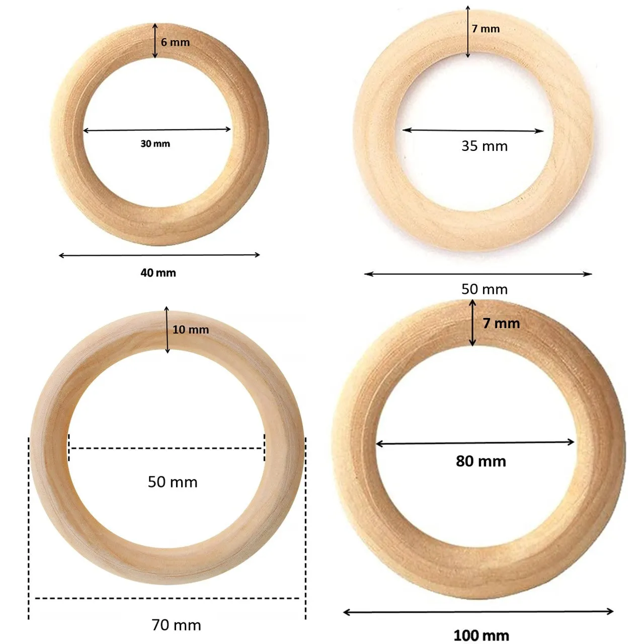 Natural Wooden Rings