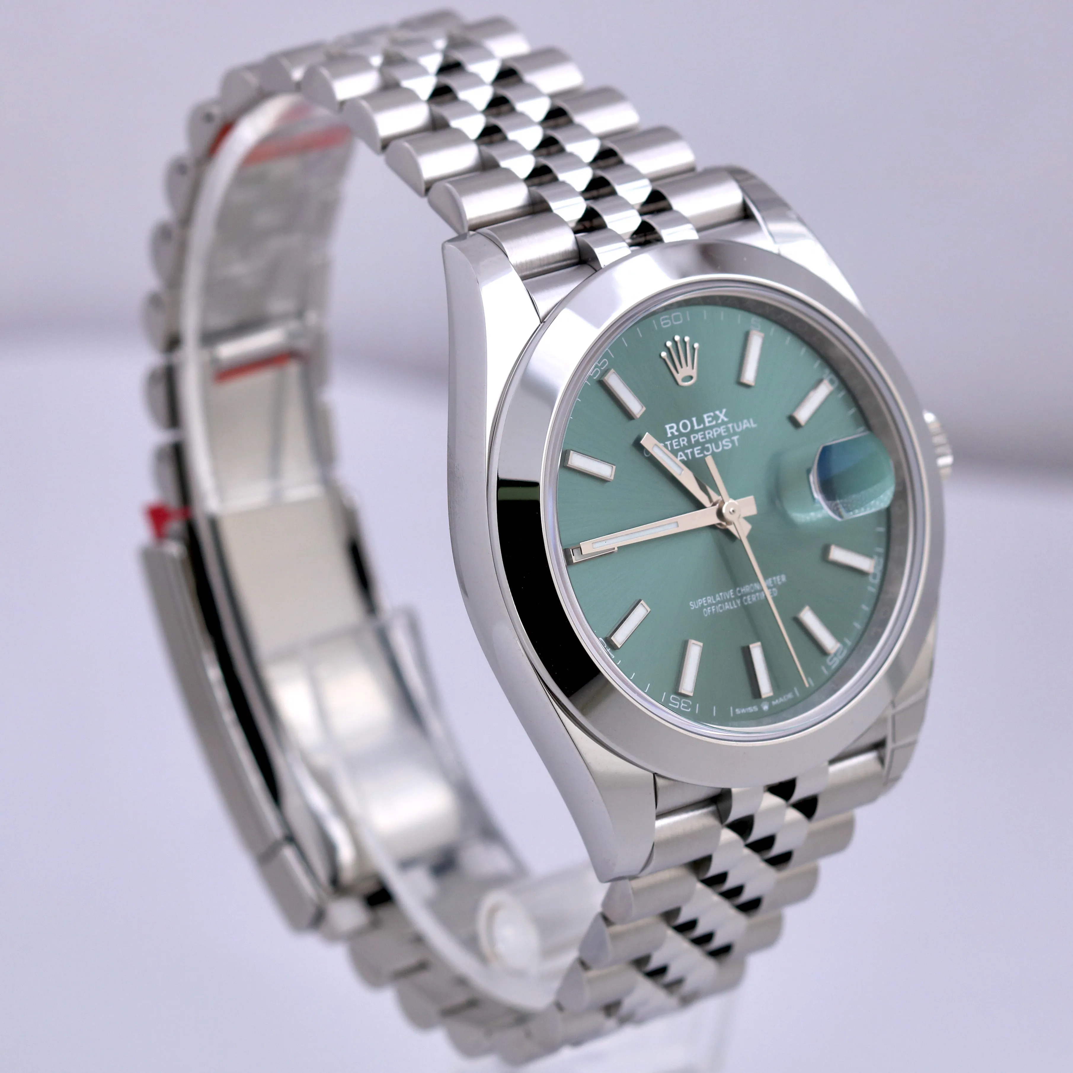 NEW STICKERED OCT 2023 Rolex DateJust 41 MINT GREEN JUBILEE Watch 126300 B P