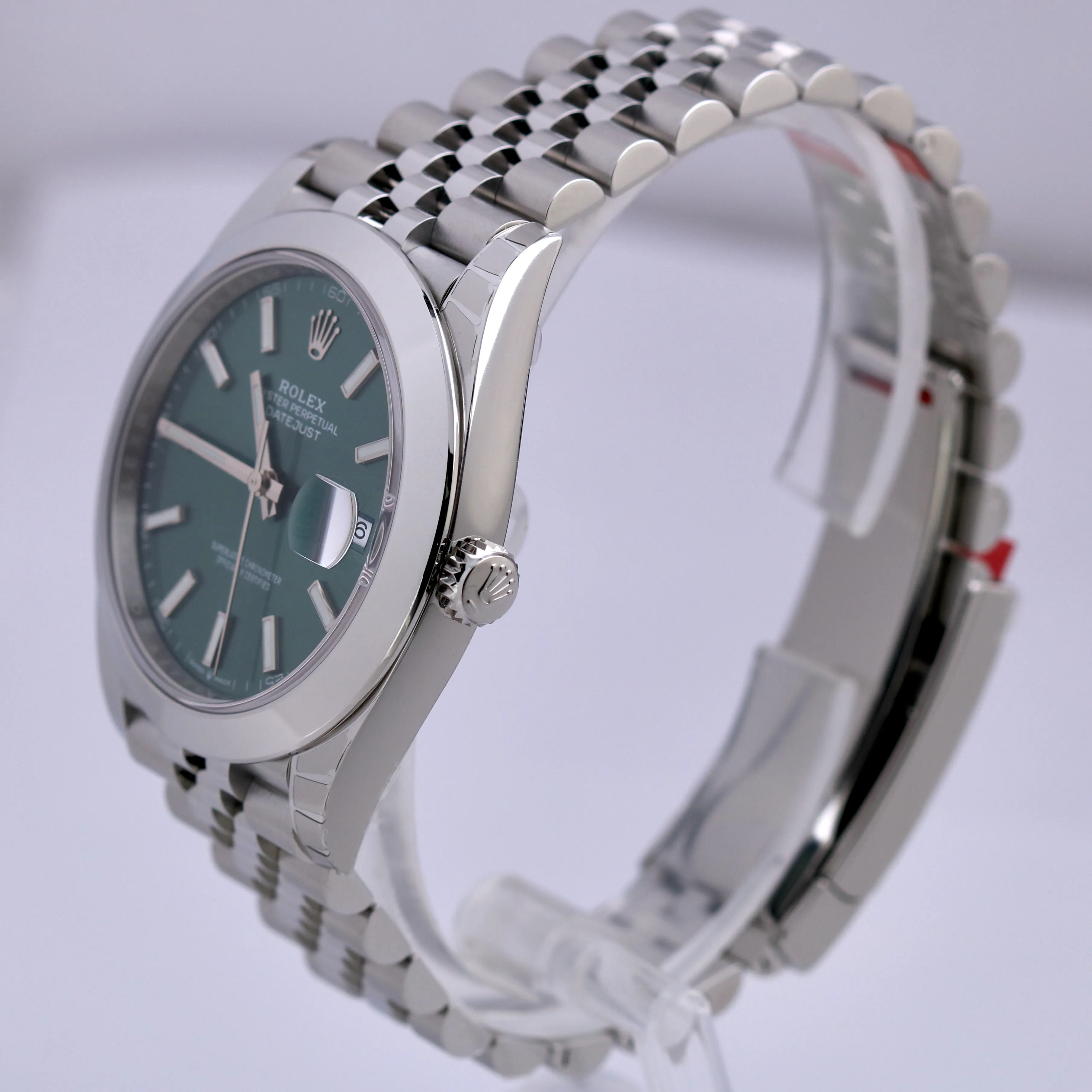 NEW STICKERED OCT 2023 Rolex DateJust 41 MINT GREEN JUBILEE Watch 126300 B P