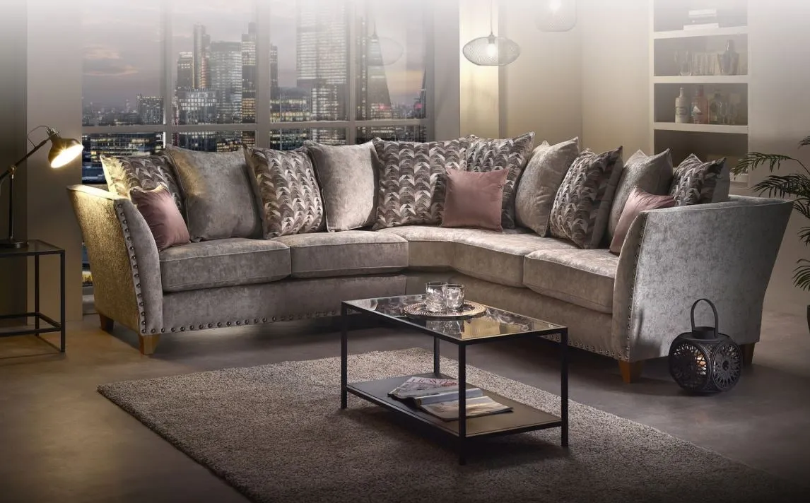 Paris Darwen Nickel 3 2 Sofa Set by Lebus