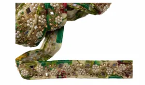 Pearl Printed Trim - 30mm GREEN 2.94 MTR REMNANT