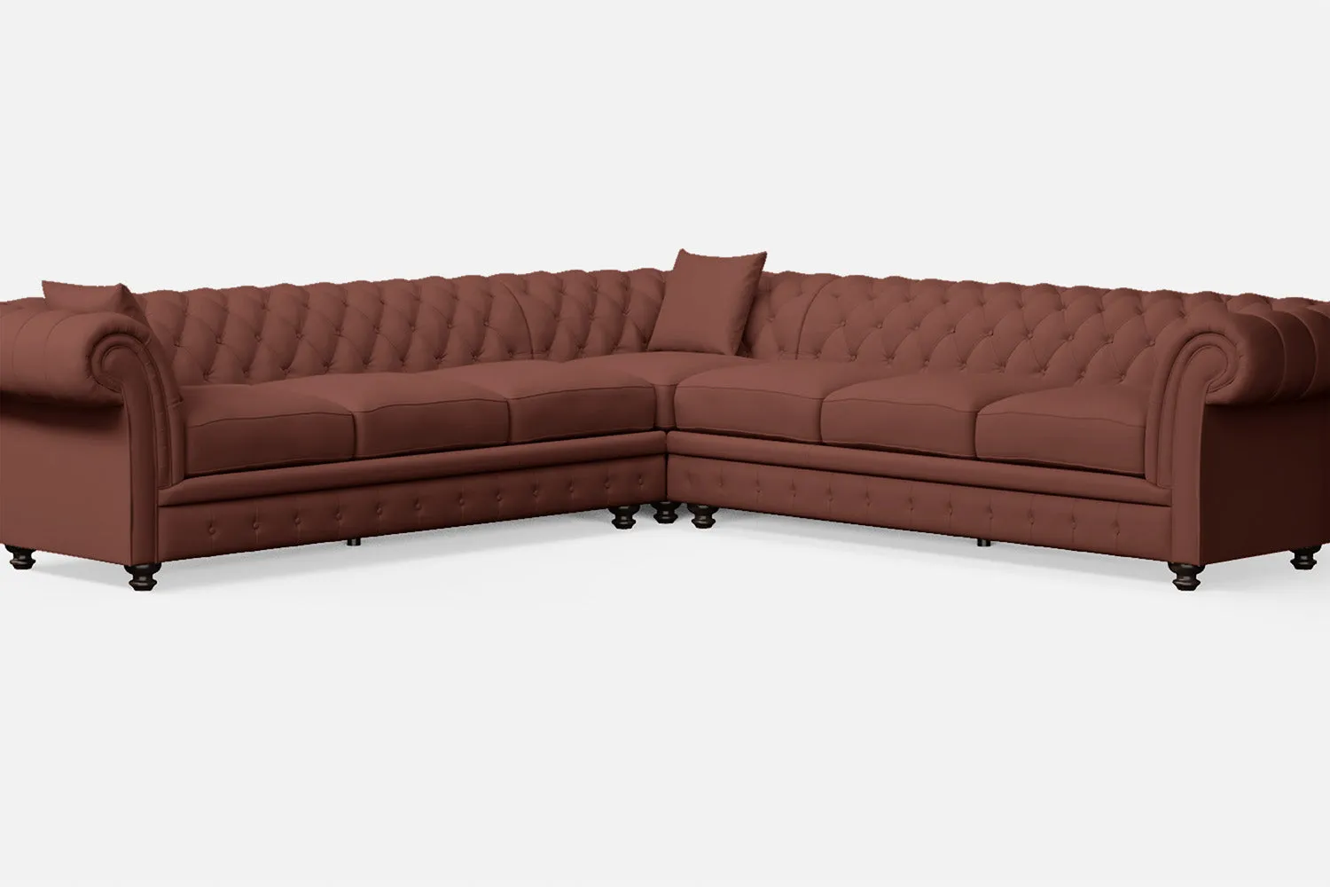 Pesaro 6 Seater Corner Sofa Mauve Leather