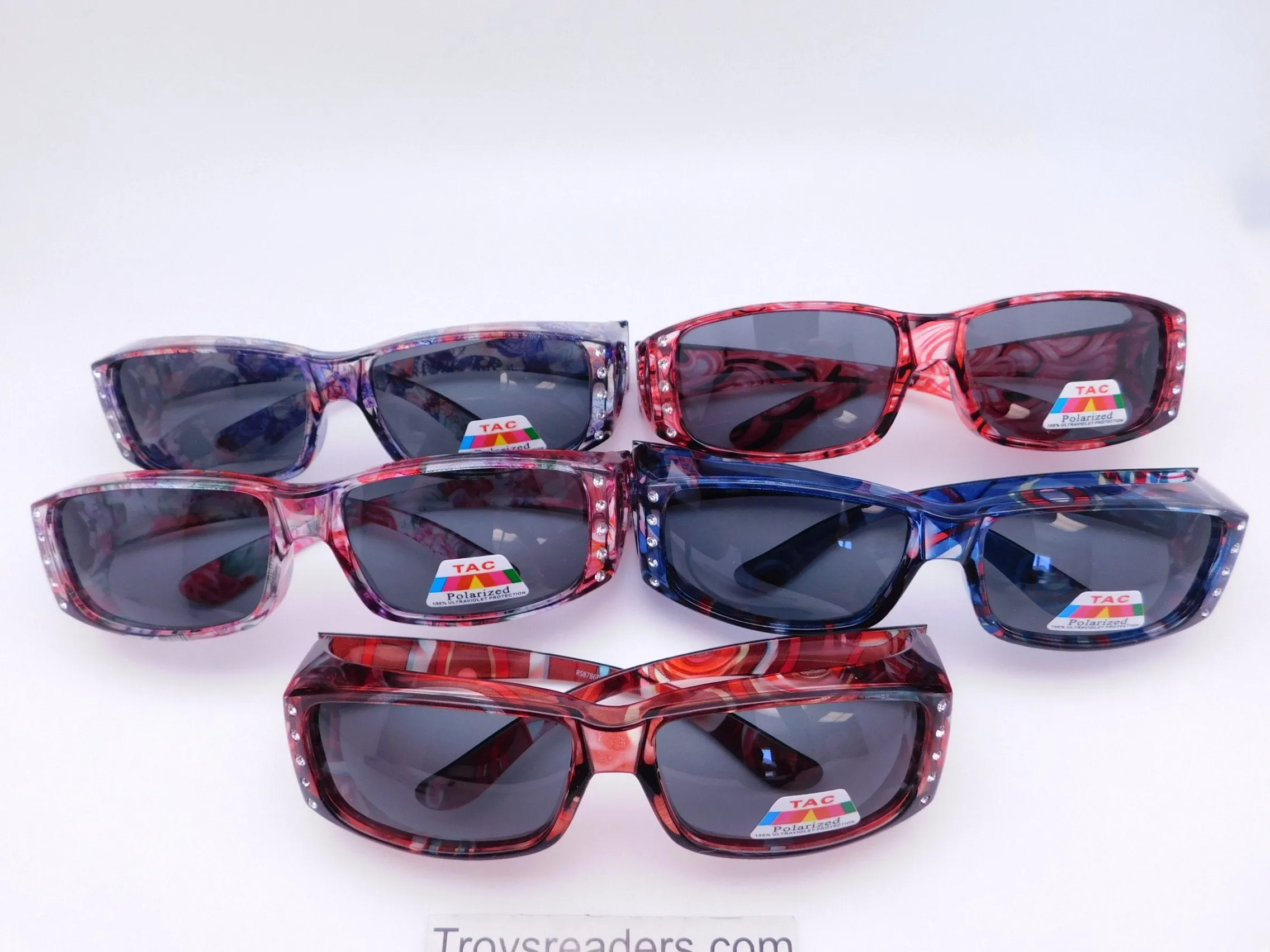 Polarized Square Glitzy Flowery Fit Overs in Five Designs