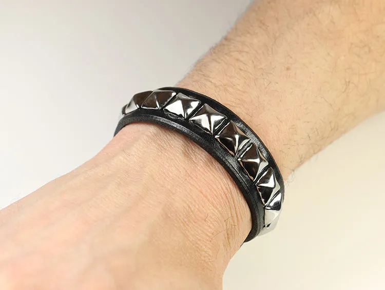 Pyramid Stud Bracelet with Double-Snaps