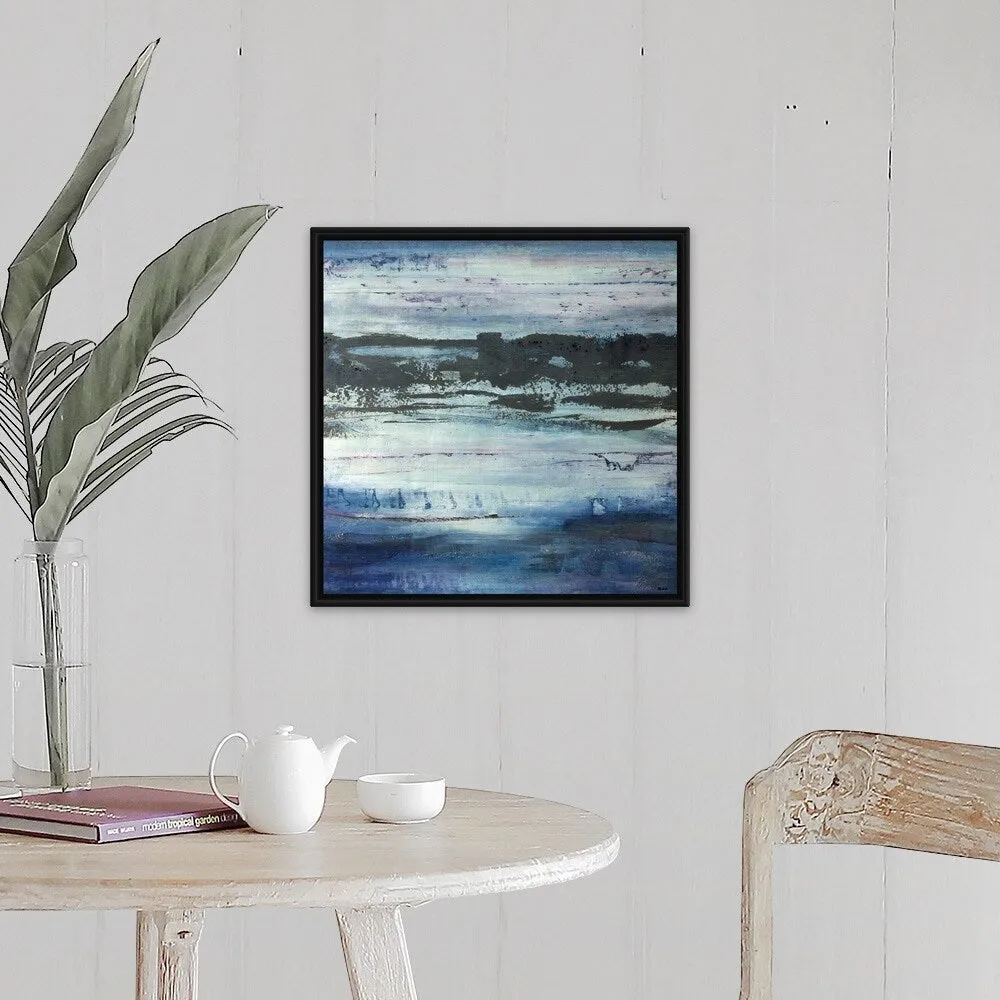 "Azure Pathway" Black Float Frame Canvas Art