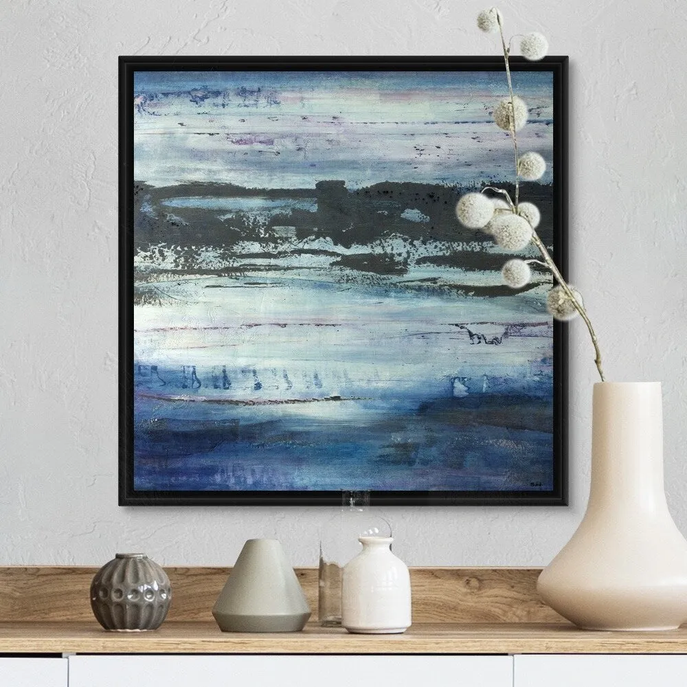 "Azure Pathway" Black Float Frame Canvas Art