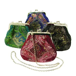 Recycled Sari Evening Kisslock Handbag