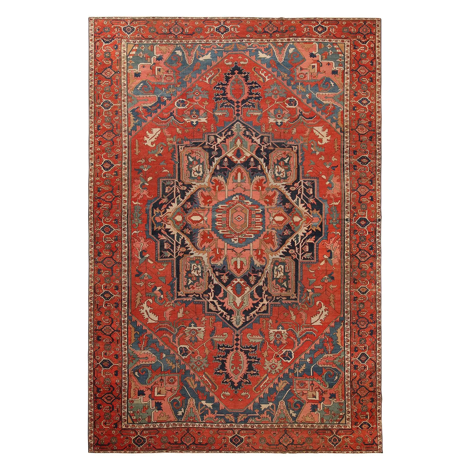 Red Antique Persian Serapi Rug - 10'4" x 15'10"