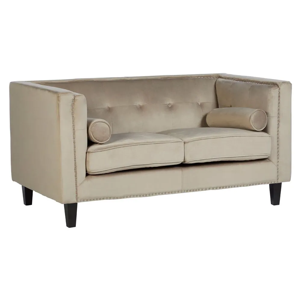 Regina 2-Seater Sofa in Mink Velvet