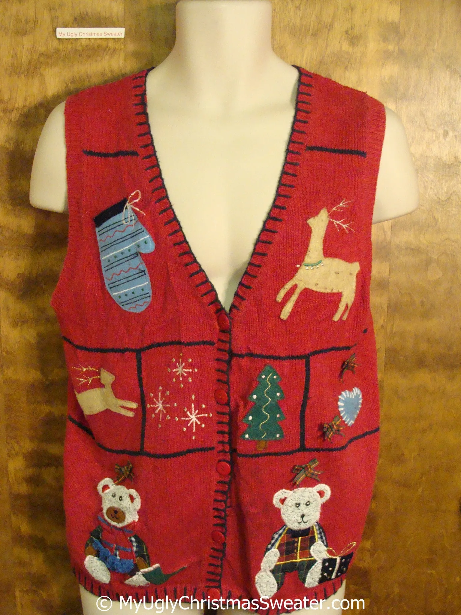 Reindeer and Bears Cheap Christmas Sweater Vest