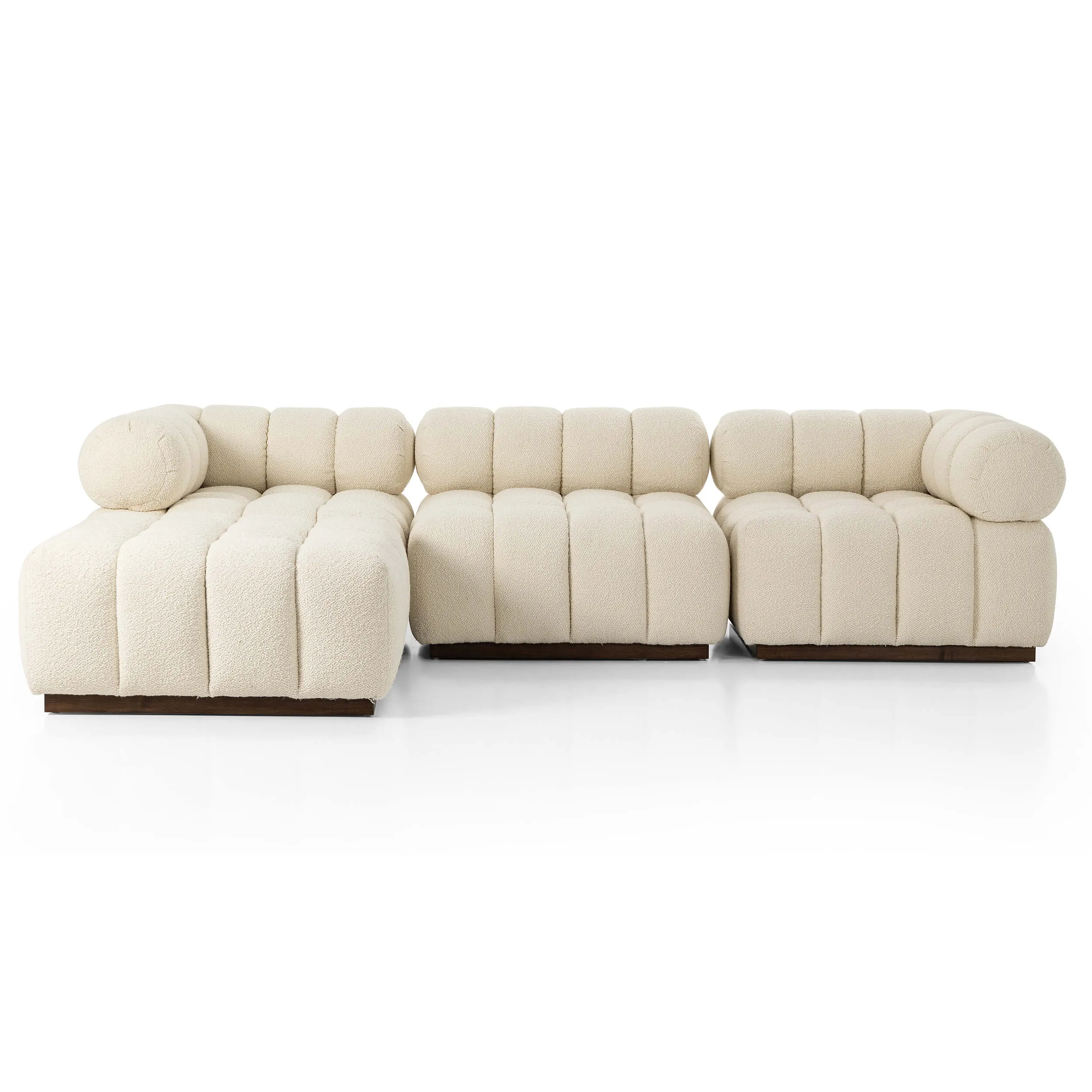 Roma 3-Piece Sectional w/Ottoman, Durham Cream