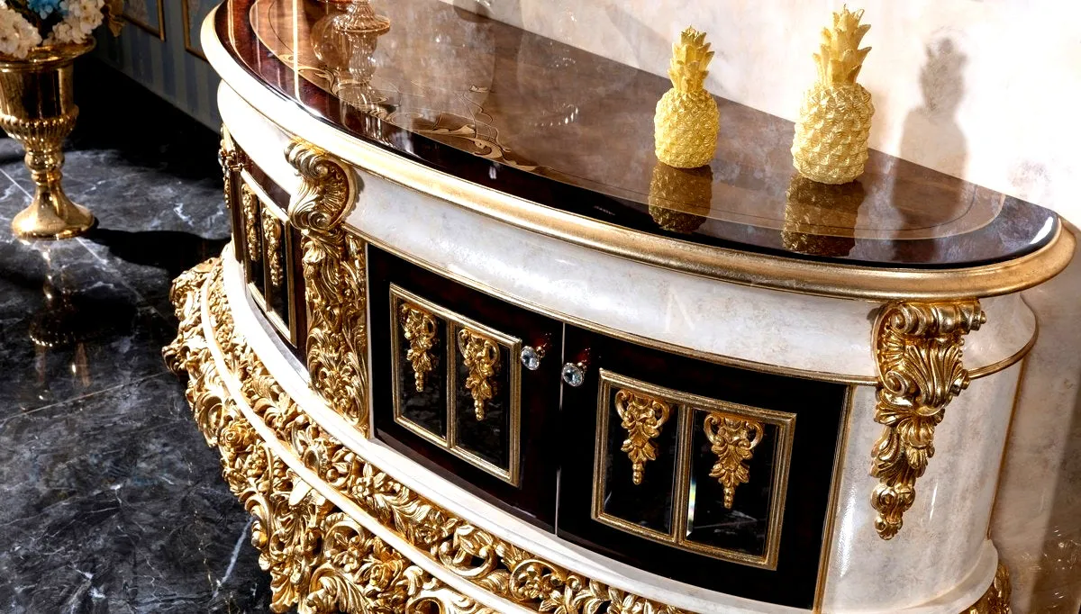 Royal And Exquisite Glossy Carving TV Unit