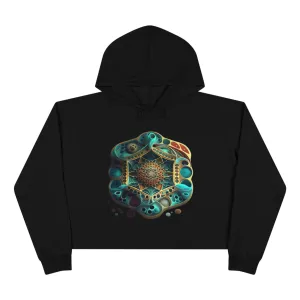 Sacred Underwater Hexagon Crop Hoodie