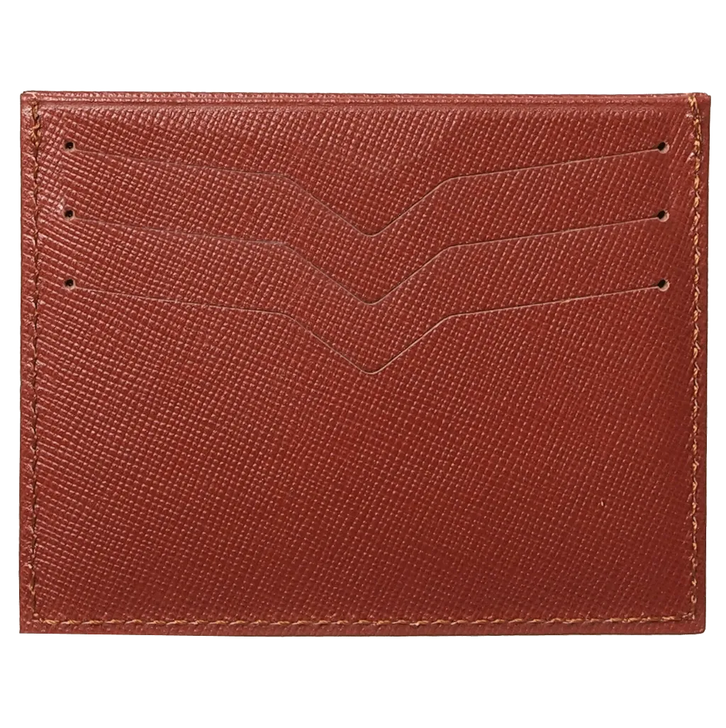 Saffiano Credit Card Wallet Brown