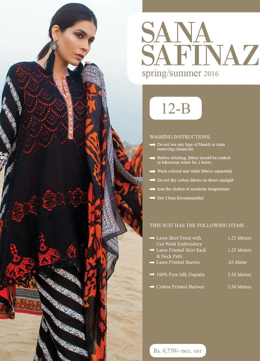 Sana Safinaz Spring/Summer Lawn Collection 2016 – 12B