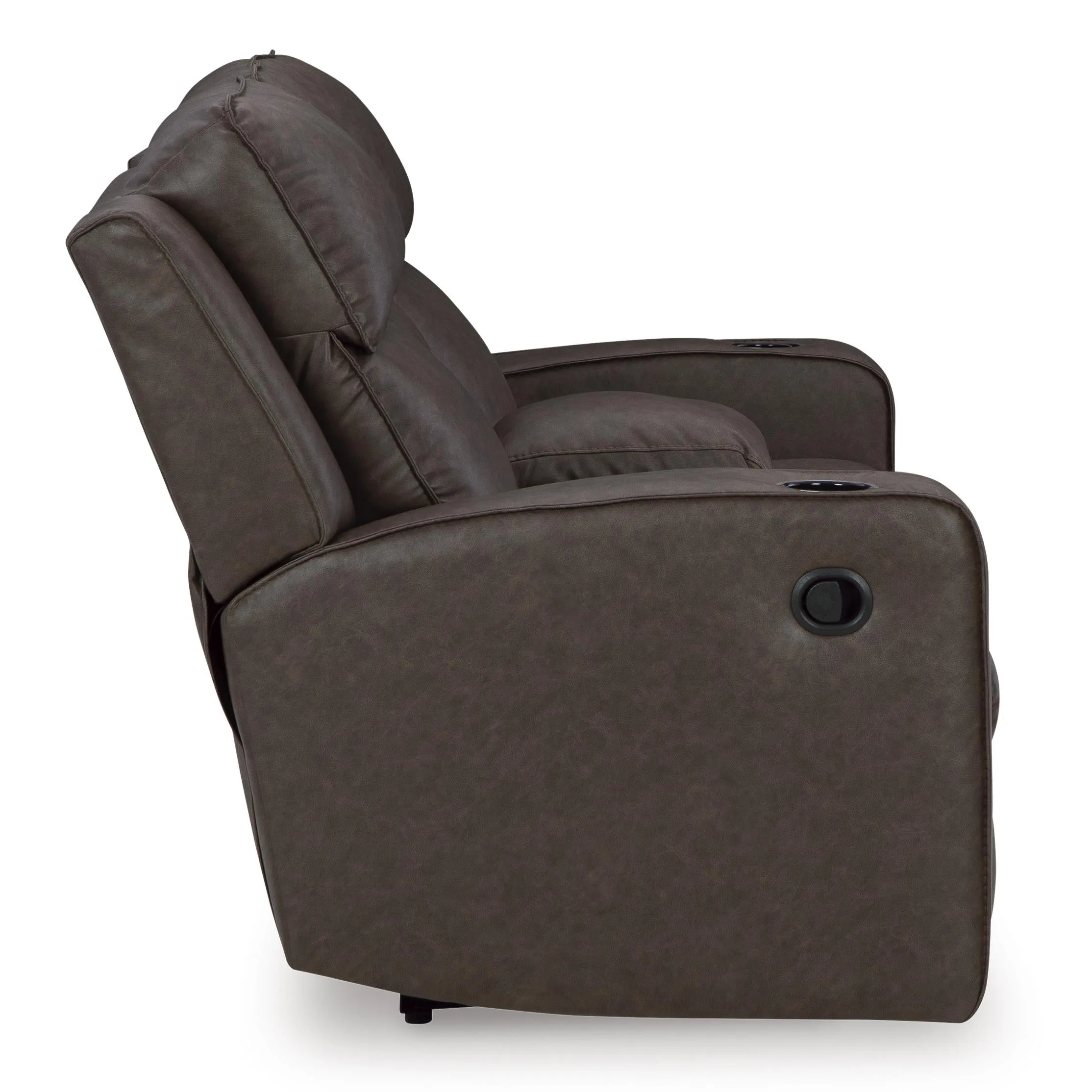 Signature Design by Ashley Lavenhorne Reclining Leather Look Loveseat with Console 6330694C