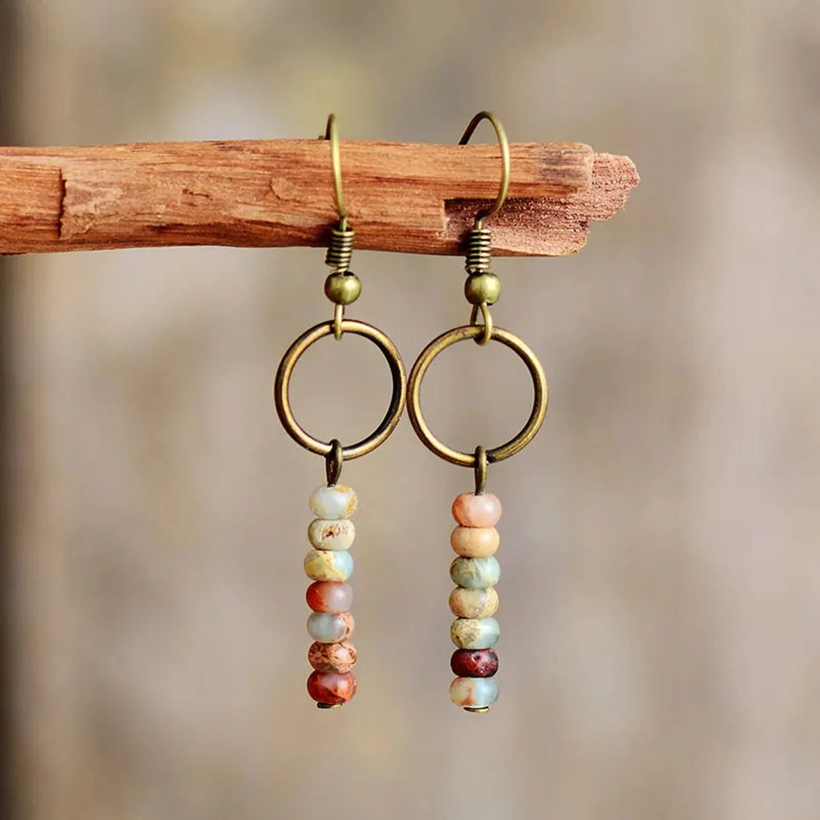 StoneBead Elegance Earrings